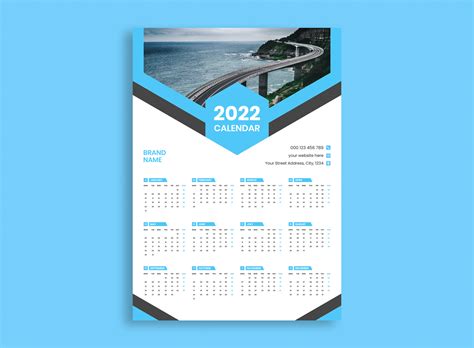 Wall Calendar Design 2022 Template Graphic By Almahadi348 · Creative