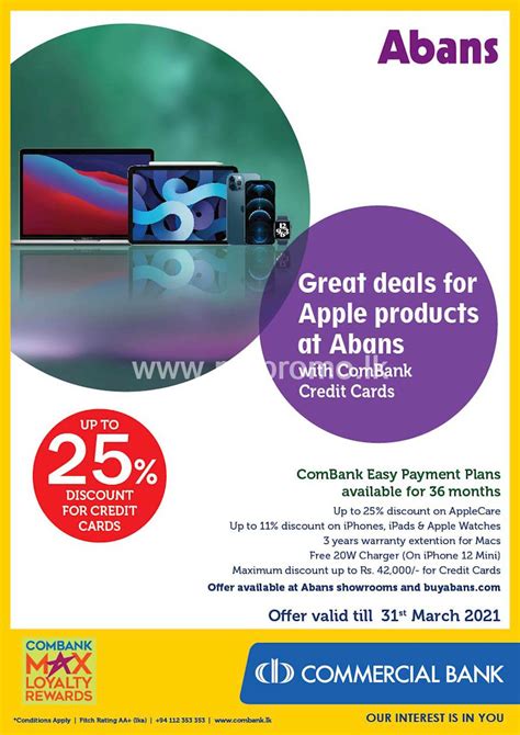 Anz offers a range of credit cards offering lower interest rates, lower annual fees or cash or travel rewards. Great deals for Apple products at Abans with ComBank Credit Cards