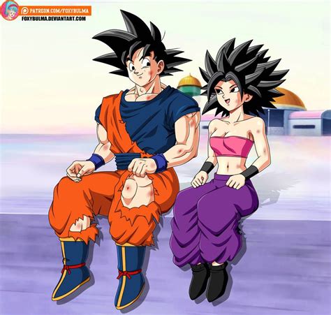 Commission Goku And Caulifla After Training By Foxybulma Dragon