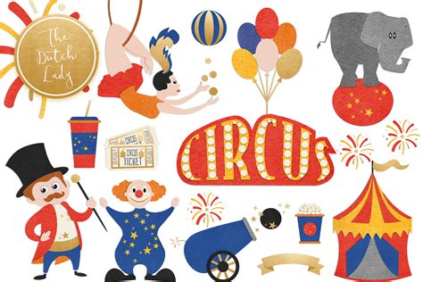 Circus And Carnival Show Clipart Set Graphic By Daphnepopuliers