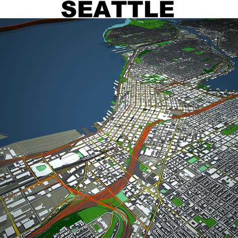 3d Seattle Cityscape Turbosquid 1482008
