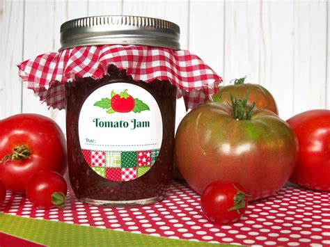 Country Quilt Tomato Canning Jar Labels Cute Printed Round Etsy