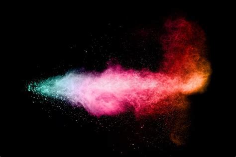 Multi Colored Particles Explosion On Black Backgroundcolorful Dust