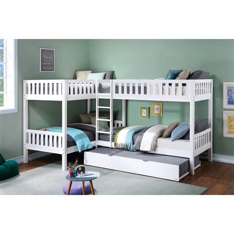 Bunk beds can come in all sorts of different styles. B2053CNW-1R* Corner Bunk Bed with Twin Trundle