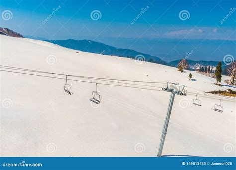 Cable Car At Snow Mountain In Gulmark Kashmir India Stock Image