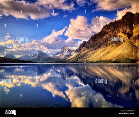 Bow Lake Reflection Banff National Park Canada Stock Photo Alamy