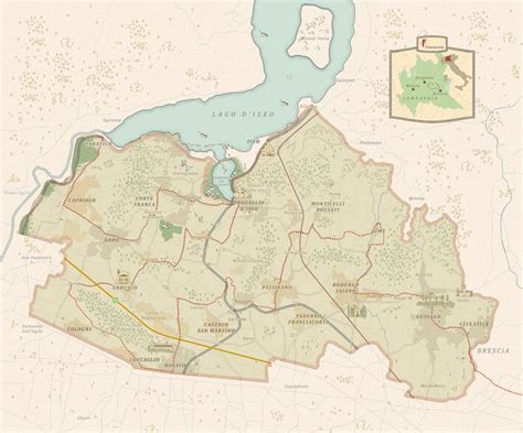Il Territorio Franciacorta Wine Map Lake Iseo Infographic Map