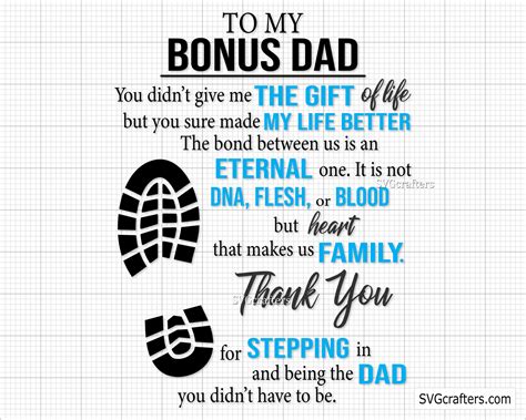 To My Bonus Dad You Made My Life Better Svg Bonus Dad Svg Etsy