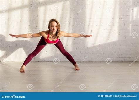 Woman With Barefoot Exercising In Yoga Stock Image Image Of Barefoot