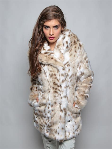 Classic Siberian Snow Leopard Faux Fur Coat