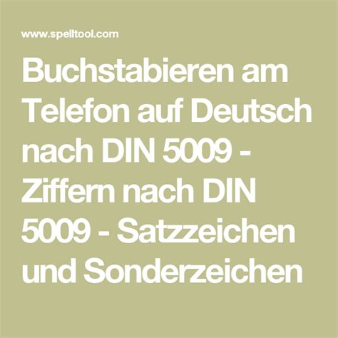 Buchstabieren Am Telefon Auf Deutsch Nach Din 5009 Ziffern Nach Din