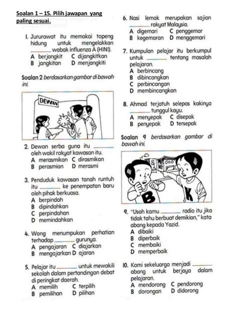 Soalan Pemahaman Bahasa Melayu Tahun 3 Malay Language Language Comics