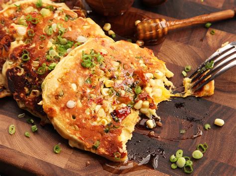 155+ easy dinner recipes for busy weeknights. Savory Bacon-Cheddar Pancakes With Corn and Jalapeño Recipe | Serious Eats