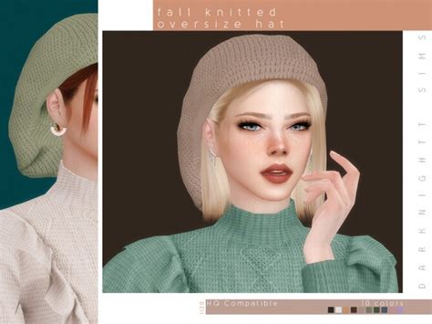 Fall Knitted Oversize Hat By Darknightt At Tsr Sims 4 Updates