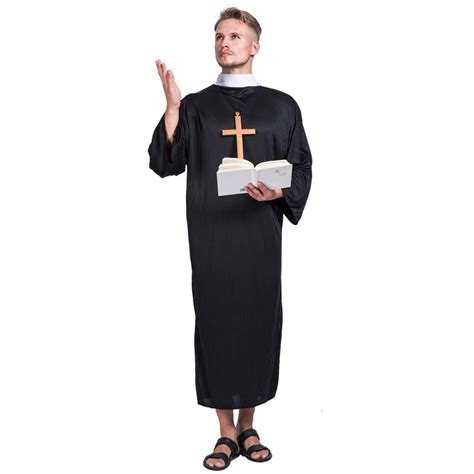 Buy Adult Mens Priest Vicar Costume Fancy Dress Friar Monk Robe