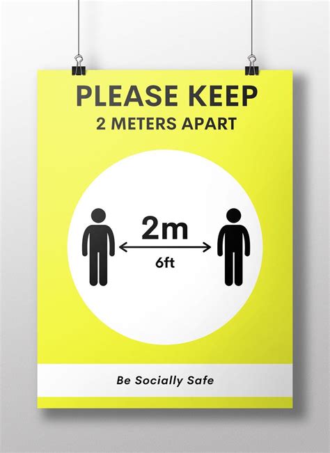 Please Keep 2 Meters Apart Social Distancing Us Letter Digital Etsy