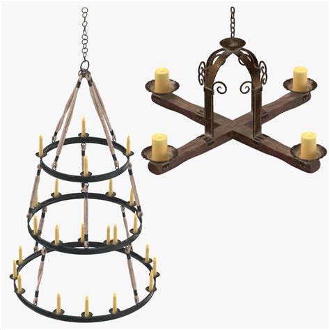 3d Model Of Medieval Candle Chandeliers 3d Model Candle Chandelier