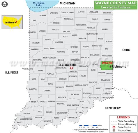 Wayne County Map Indiana