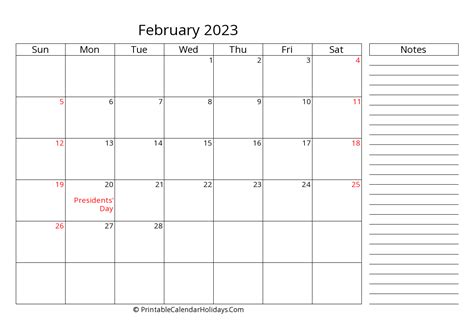 February 2023 Calendars Printablecalendarholidayscom