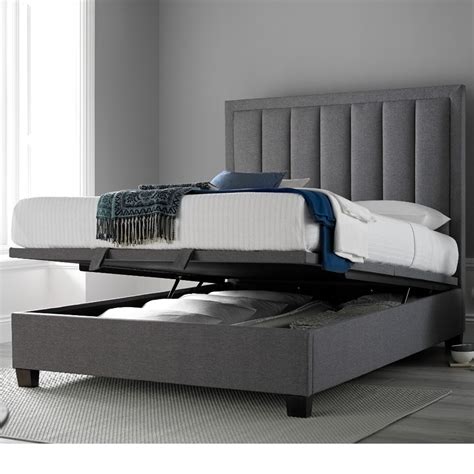 Ventura Grey Fabric Ottoman Storage Bed