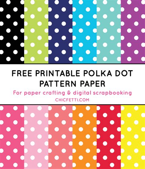 Polka Dot Printable Digital Paper In 12 Colors Chicfetti