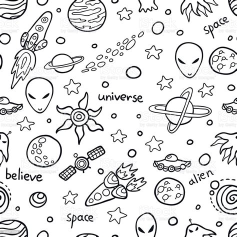See more ideas about easy drawings, drawings, cute drawings. Cute Space Seamless Pattern Stock Illustration - Download Image Now - iStock
