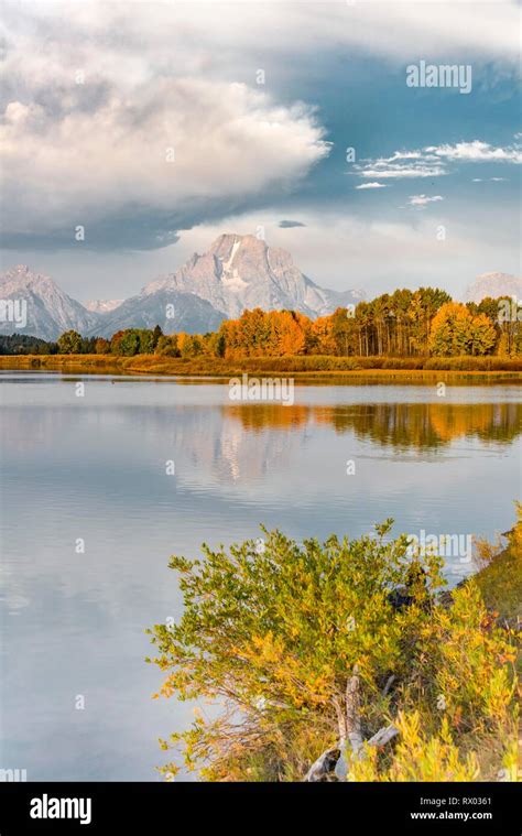 Mount Moran Reflected In Snake River Morning Mood At Oxbow Bend
