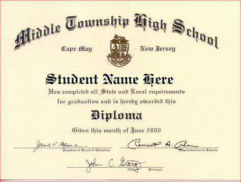 Free Printable High School Diploma Templates Free Printable