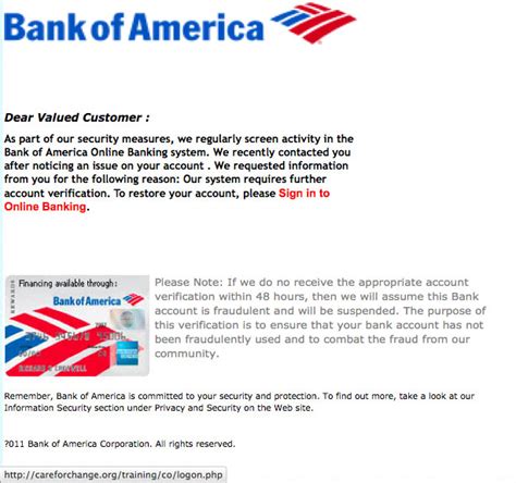 Starting a letter with dear valued customer, dear customer or dear occupier is not the way to show customers that you care. The Daily Scam | Bank of America
