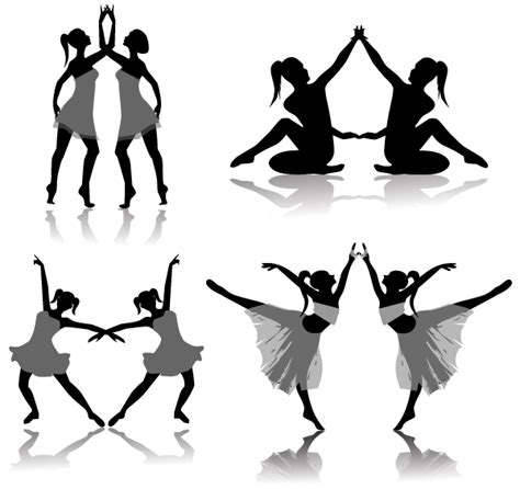 Free Ballet Dancers Silhouettes Free Vector Download Freeimages