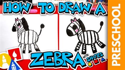 How To Draw A Cartoon Zebra Preschool Art For Kids Hub