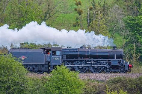 The Black Five Steam Locomotive Passes Through Newton St Loe In Bath