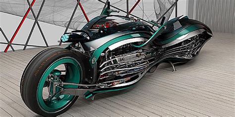 Modification Of Car And Motorcycle Green Big Motorcycles Is Assumed As