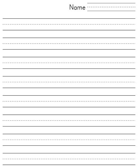 Elementary Lined Paper Printable