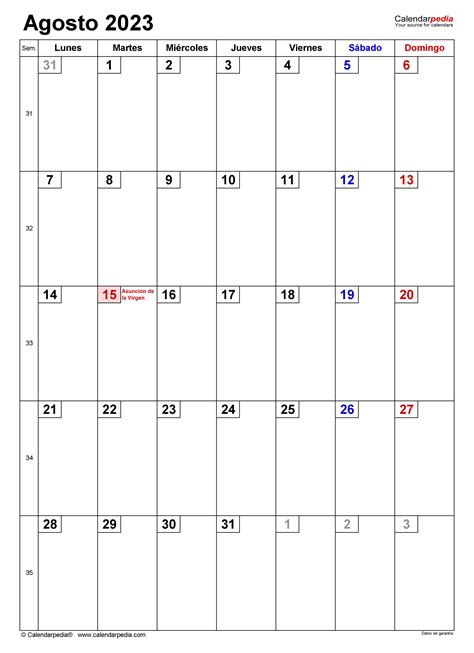 Calendario It Agosto En Word Excel Y Pdf Calendarpedia Vrogue