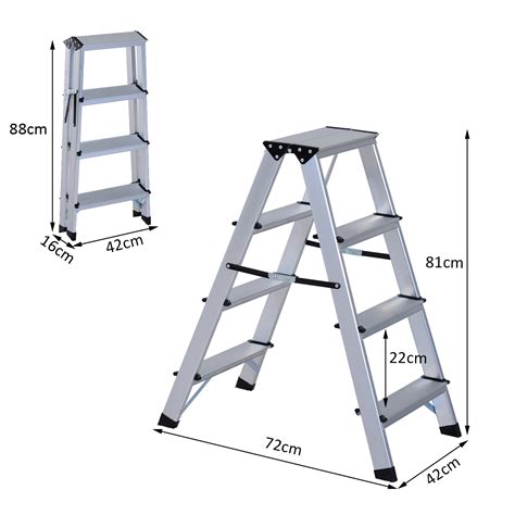 Foldable Aluminum Ladder A Type Multi Functional Folding Step Platform