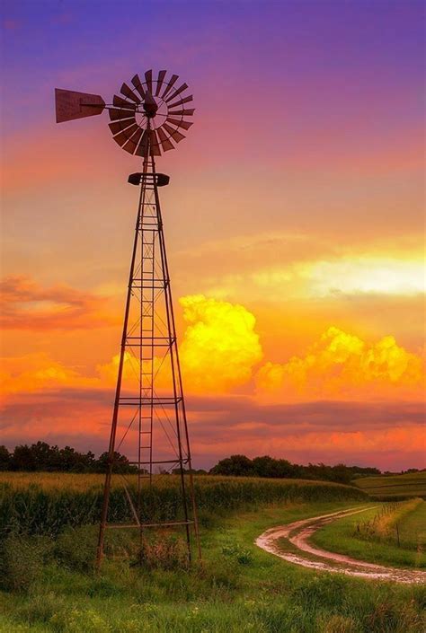 Sunrise Farm Windmill Windmill Water Windmill Plan Windmill Art