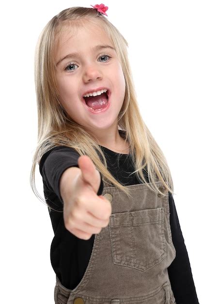 Premium Photo Child Kid Smiling Young Little Girl Success Thumbs Up