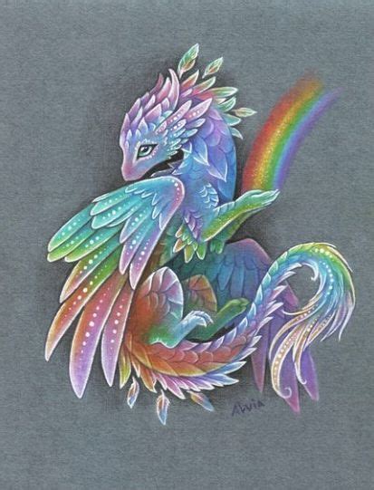 A Beautiful Rainbow Dragon Art Print Created By Alviaalcedo