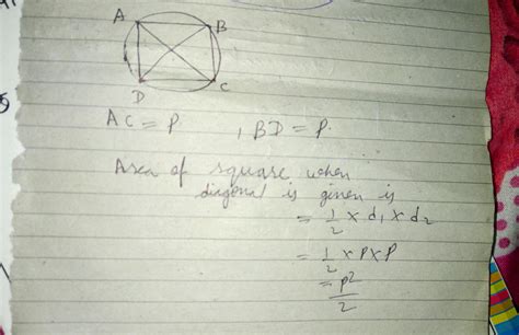 Find The Area Of A Square Inscribed In A Circle Of Radius X Cm