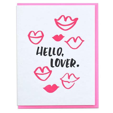 Hello Lover Card And Here We Are Columbus Ohio Letterpress Studio