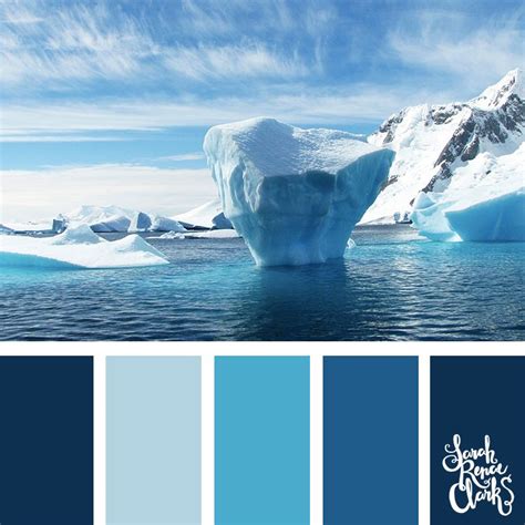 A Cool Color Palette Inspired By The Icy Antartica Blue Hues And