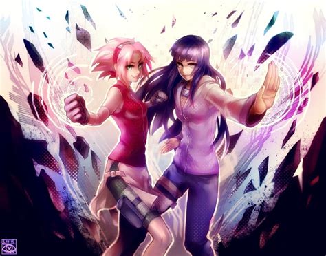 Sakura And Hinata Fighting Together Uzumaki Naruto Shippuuden Photo