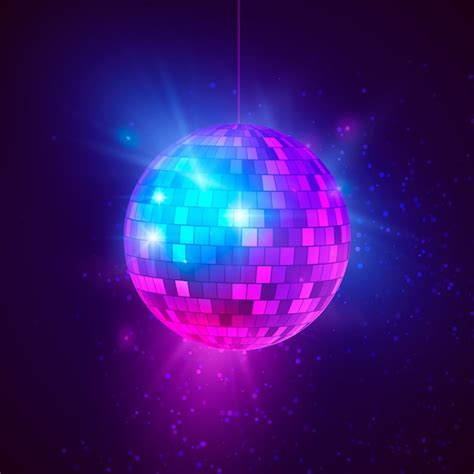 Premium Vector Disco Ball With Bright Rays And Bokeh Music And Dance