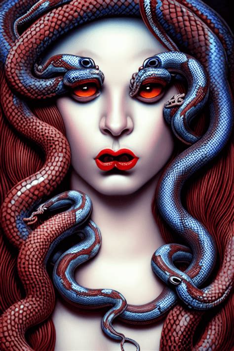 Sultry Seductive Medusa Portrait · Creative Fabrica