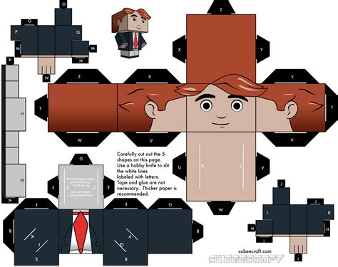The Printable Papercraft Minecraft Mob Character Herobrine Papercraft
