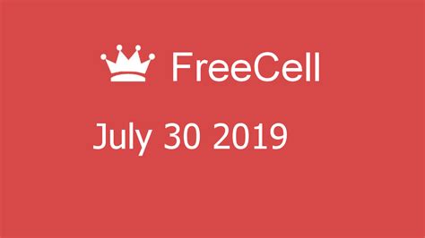 Freecell July 30 2019 Microsoft Solitaire Collection