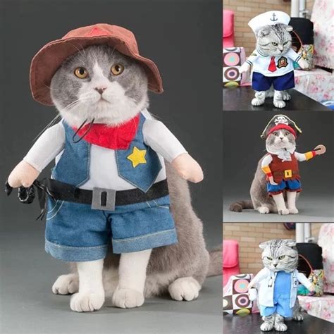 Funny Pet Costume Dog Cat Cosplay Clothes Pirate Doctor Nurse Policeman