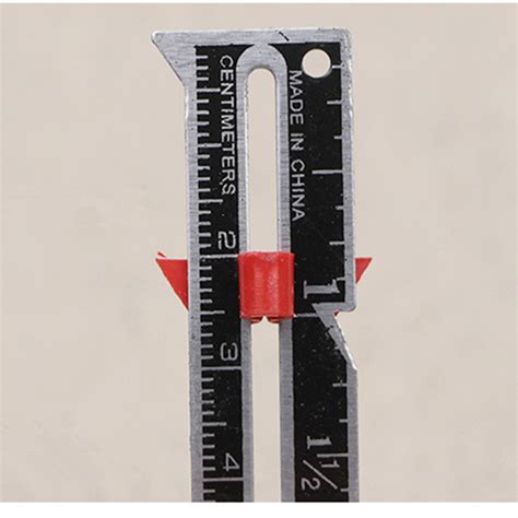 Sewing Knitting Gauge Size Measure Ruler With Sliding Adjustable Marker