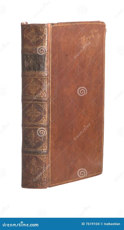Single Old Leather Bound Book Stock Photo Image Of White Antique